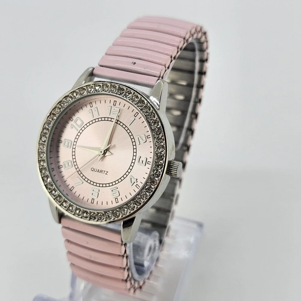 Women's Watch 36MM Pink Dial Pink Stretch Metal Band 5.75